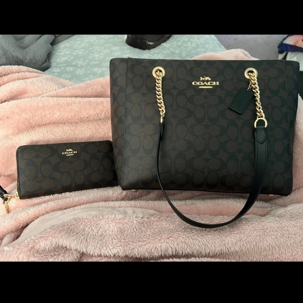 Brand new never used Coach bag and matching wallet with tags still attached!